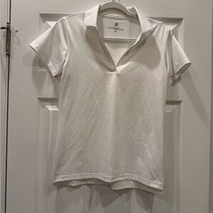 Tuckernuck Women's White Short-Sleeve Polo Top